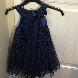 Toddlers navy blue ruffled dress